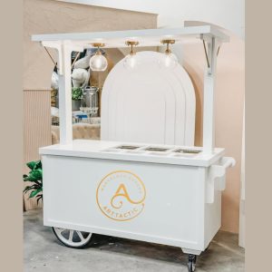 ArtTactic Food & Beverage Mobile Cart with Overhead Lighting: Versatile & Stylish Serving Solution